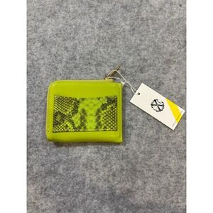CXL by Christian Lacroix Viere Python Lime Green Zip Around Wallet‎ NWT